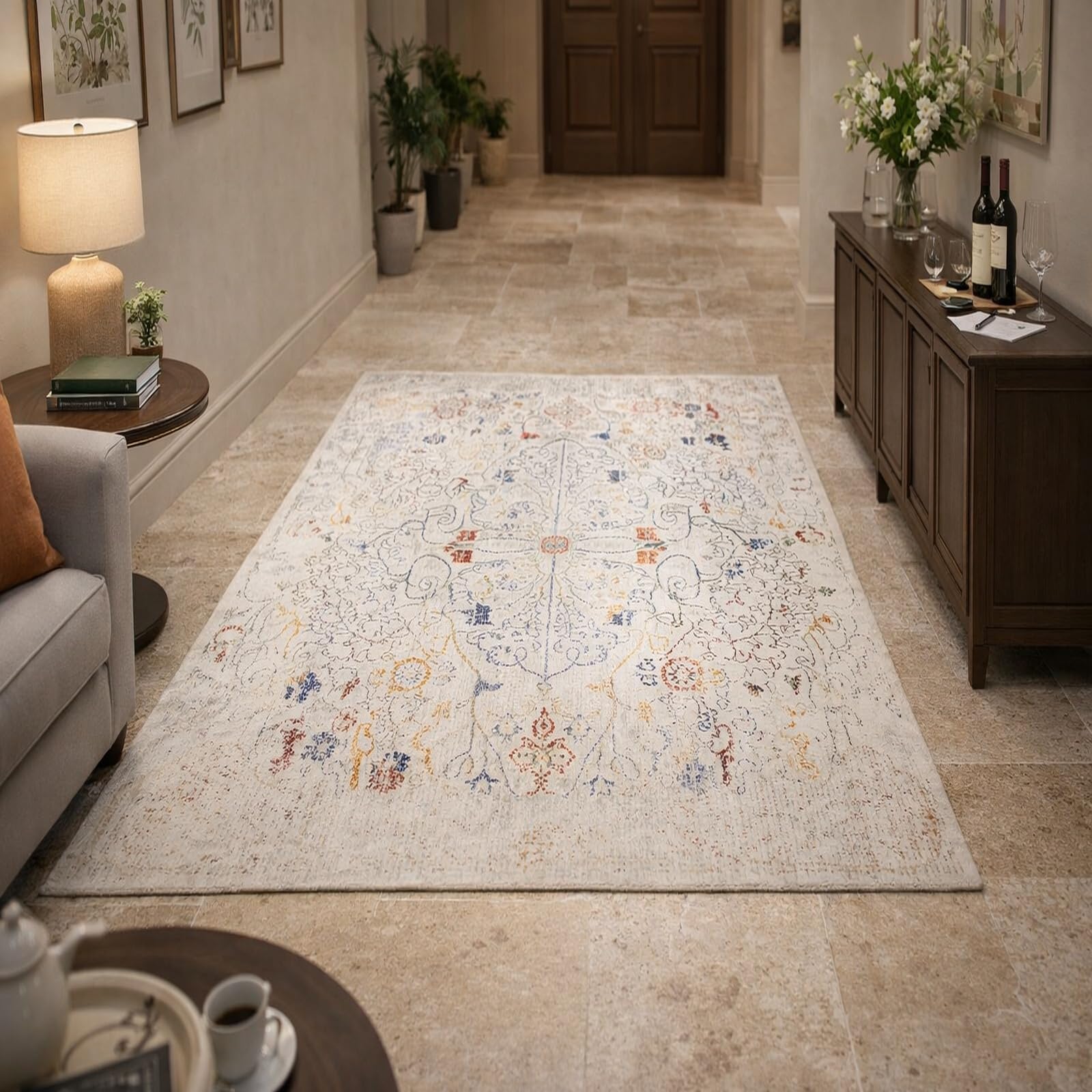 Alfombra antideslizante lavable Rururug de pelo corto y fácil cuidado 160x200