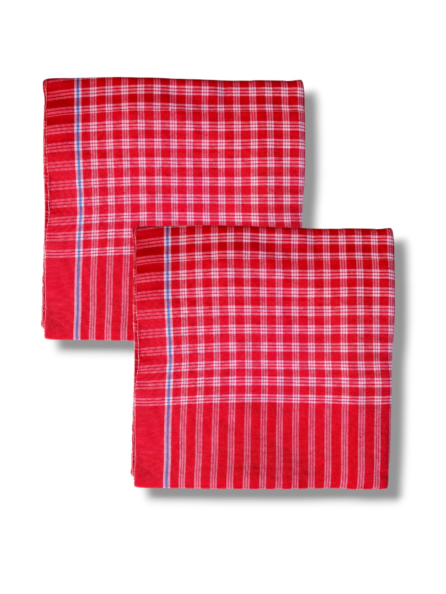 Super Soft Red Color Bangoli Check Mixed Cotton Checkred gamcha gamosa Bath Towel for Men,Women Skin Friendly and Perfect for Bath and Beach use Size 31X 70 Inches Pack of 2-image-33