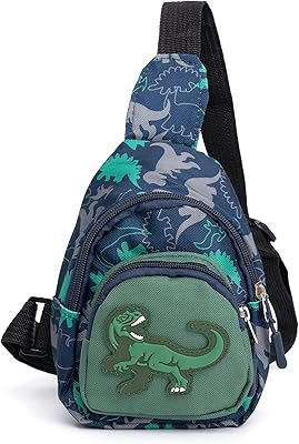 Cute Children Sling Bag Small Cartoon Dinosaur Crossbody Shoulder Bag Coin Purse Waist Backpack Nylon for kid 1-5-Gray
