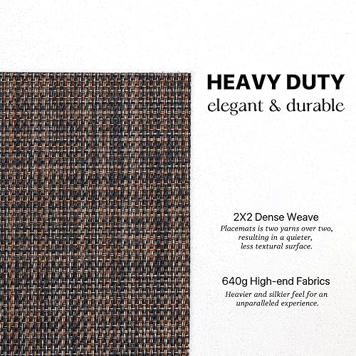 Miniatura 10 de LEXMORE Juego de 4 manteles individuales tejidos de viniloplástico para mesa de cocina, interiorexterior, lavables, manteles individuales lavables