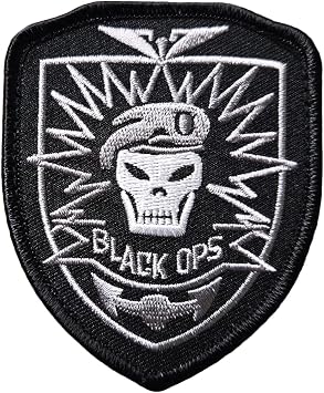 Black Ops Skull Beret COD Embroidered Patch | Hook Fastener Backing 2.75" X 3.5" C875