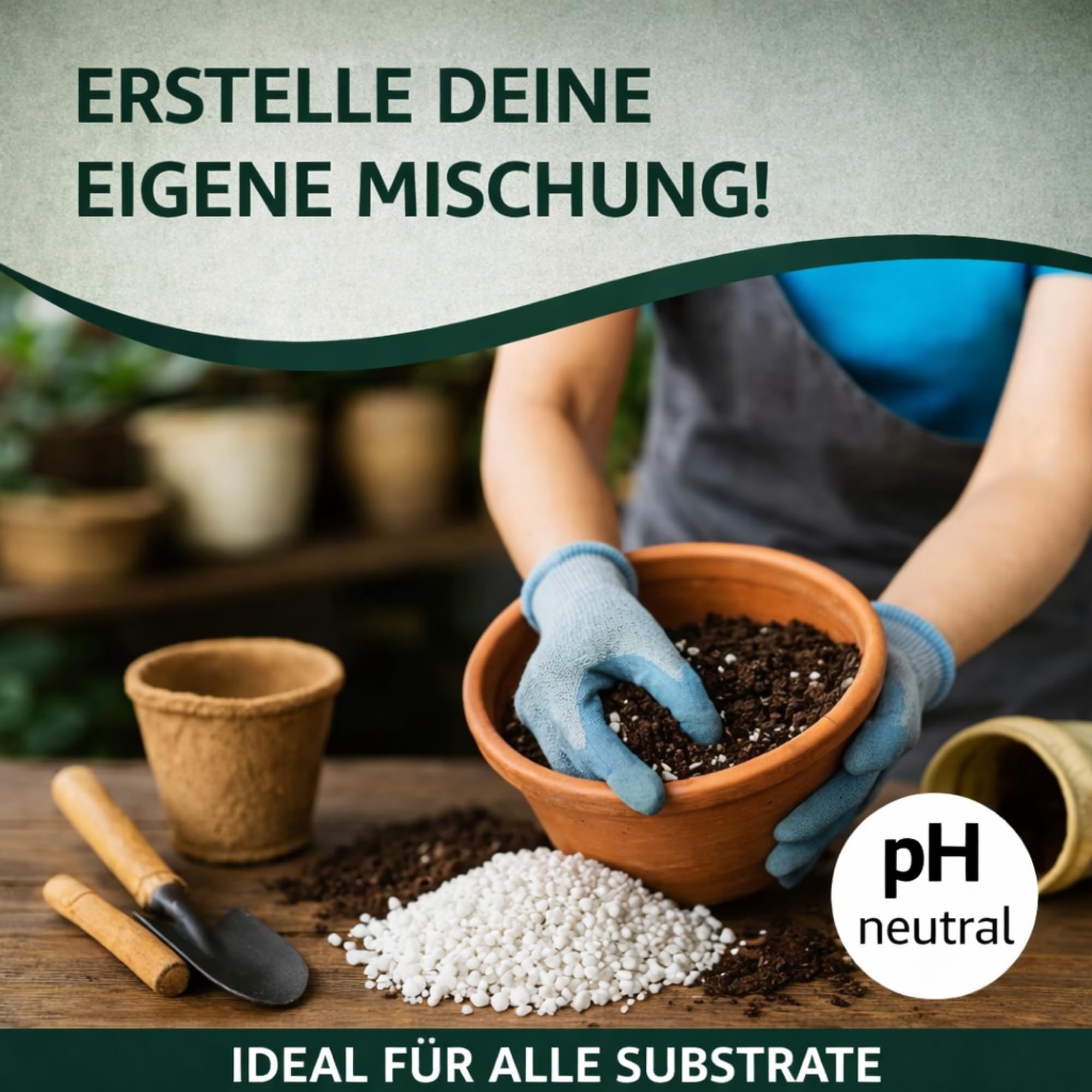 CLOROPHILLA Expandierte Perlite – Staubfrei & Angefeuchtet – Premium Perlite für Pflanzen, Aussaaterde, Hydrokultur, Zimmerpflanzen und Garten 50L