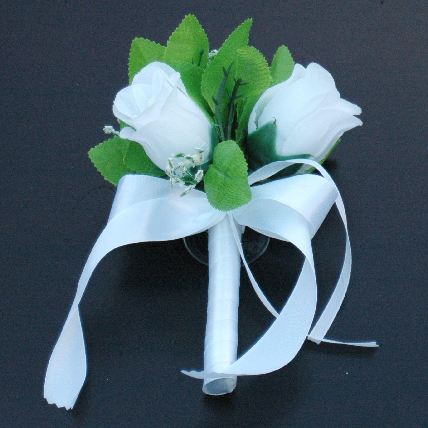 Blumensträuße Auto Schmuck Braut Paar Rose Deko Dekoration Autoschmuck Hochzeit Car Auto Wedding Deko Girlande PKW (Ecru)