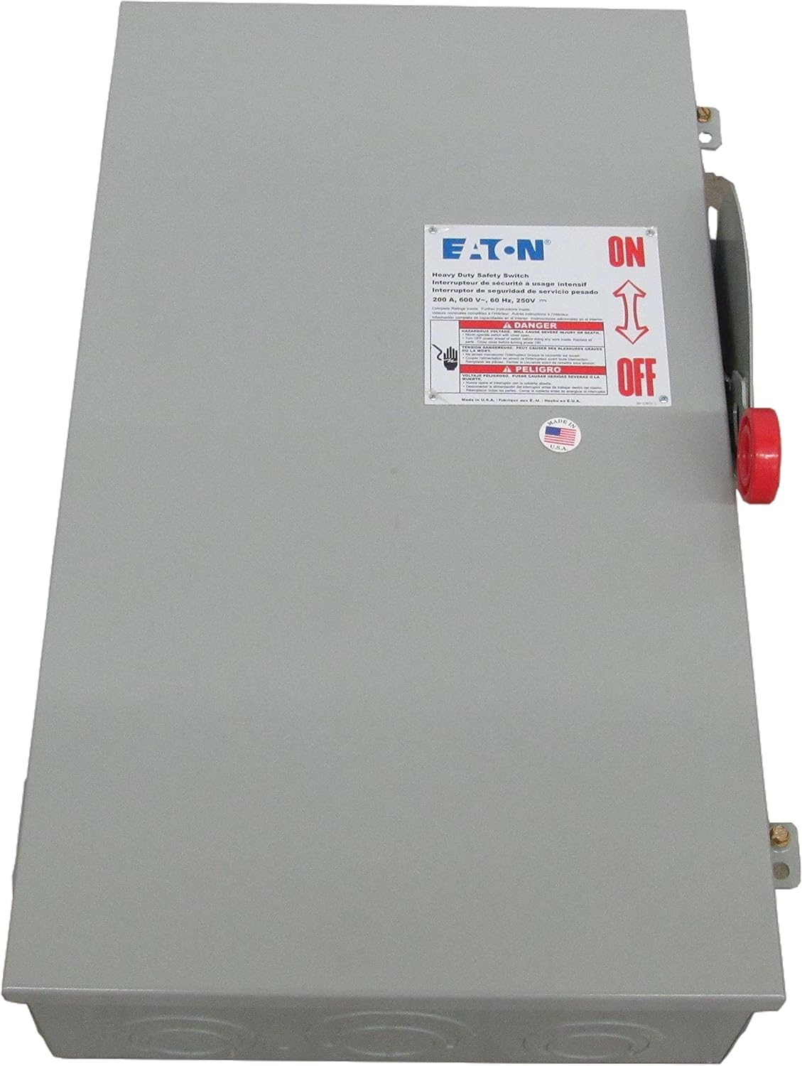 Eaton DH364UGK 3 Wire 3 Pole Non-Fusible K Series Heavy-Duty Safety Switch 600 Volt AC 200 Amp NEMA 1