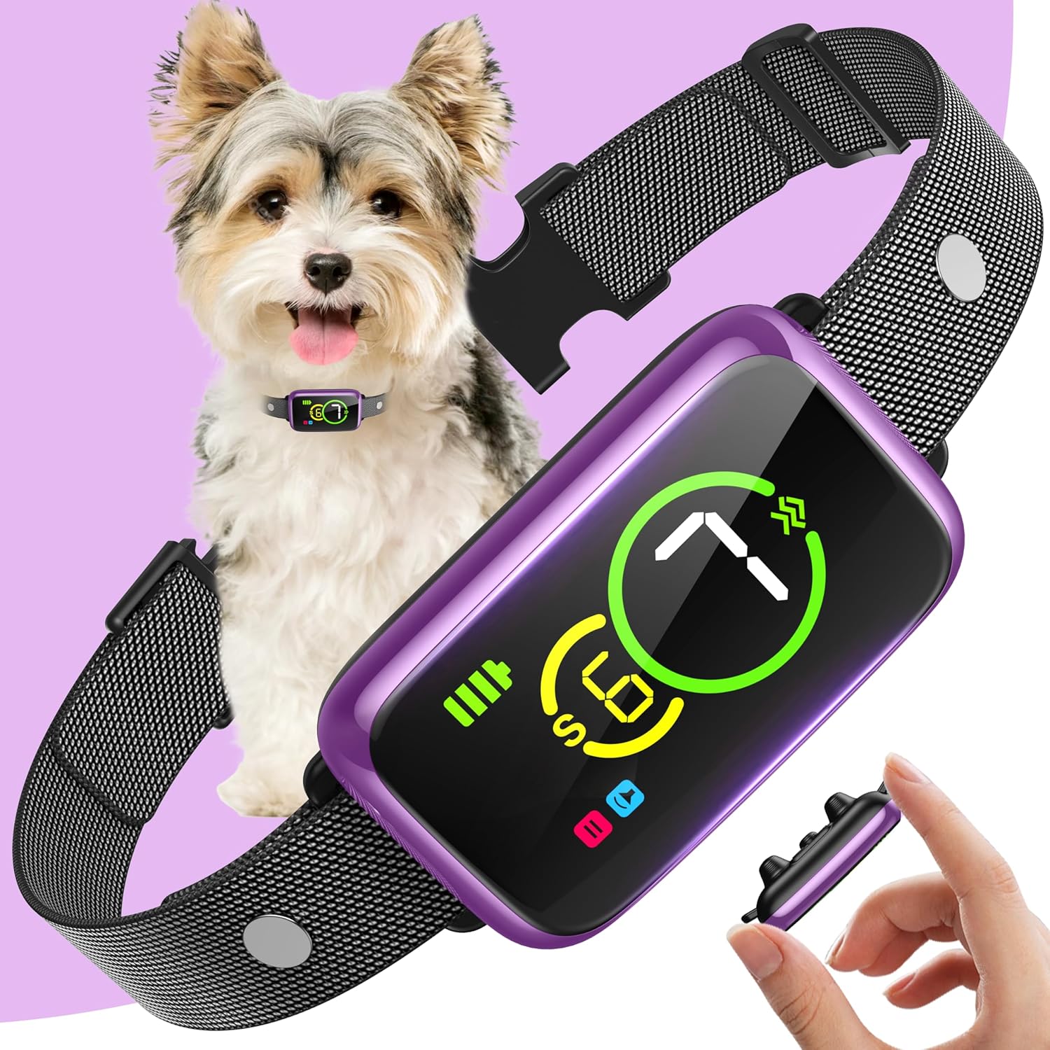 Smart Dog Bark Collar Automatic Stop Bark Collar for Large Medium Small Dogs Safe Humane Barking Collar with