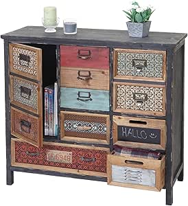 Mendler Apothekerskast HWC-A43, commode, dennenhout, massief vintage shabby look, 84 x 90 x 32 cm