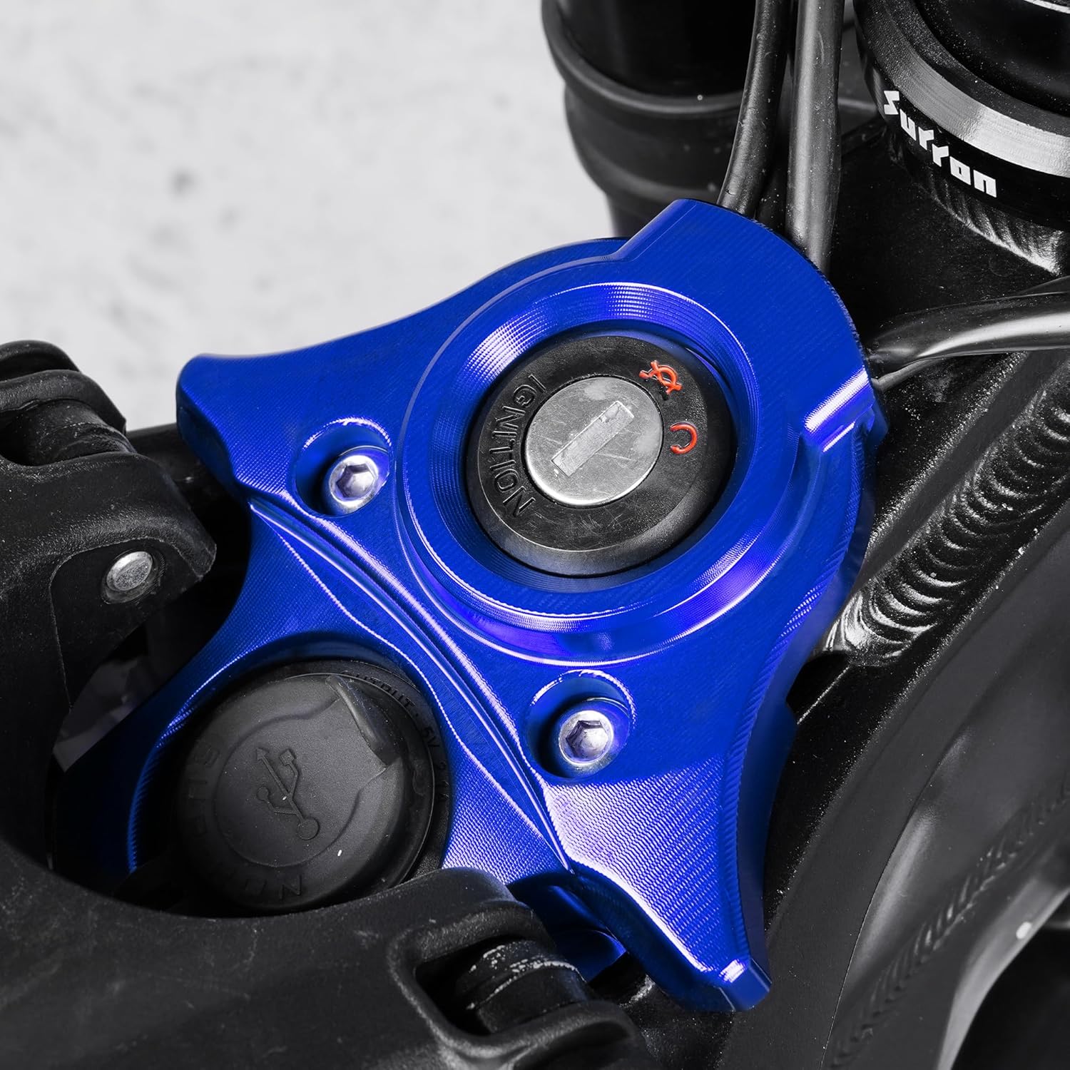 lgnition Key Switch Cover for Surron，CNC Ignition Lock Cylinder Cover for Sur Ron Ignition Mount Plate Decoration Fit for Sur Ron X/S/LBX Segway X160 / X263 Electric Dirt Bike - Blue