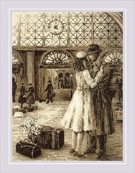 RIOLIS - Old Photo. Rendezvous 2111, Valentine Cross Stitch Kits 1134"x1534, Cross Stitch Kits for Beginners & Advanced, Crossstitching Kits Adult, Counted Stitching Kits, Valentine Embroidery Kit