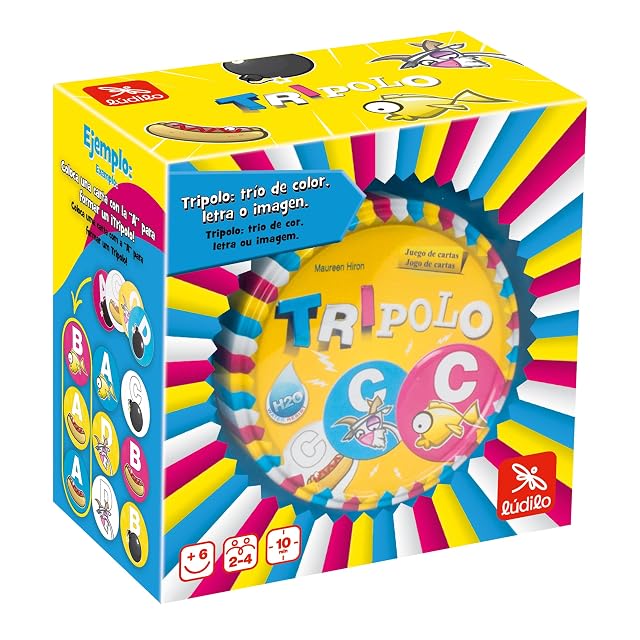 Ludilo - Tripolo | Juegos De Mesa Niños 6 Años O Más | Juegos Educativos 6 Años O Más | Juego De Cartas De 2 4 Jugadores | Juego De Mesa para Niños De Lógica Y Velocidad