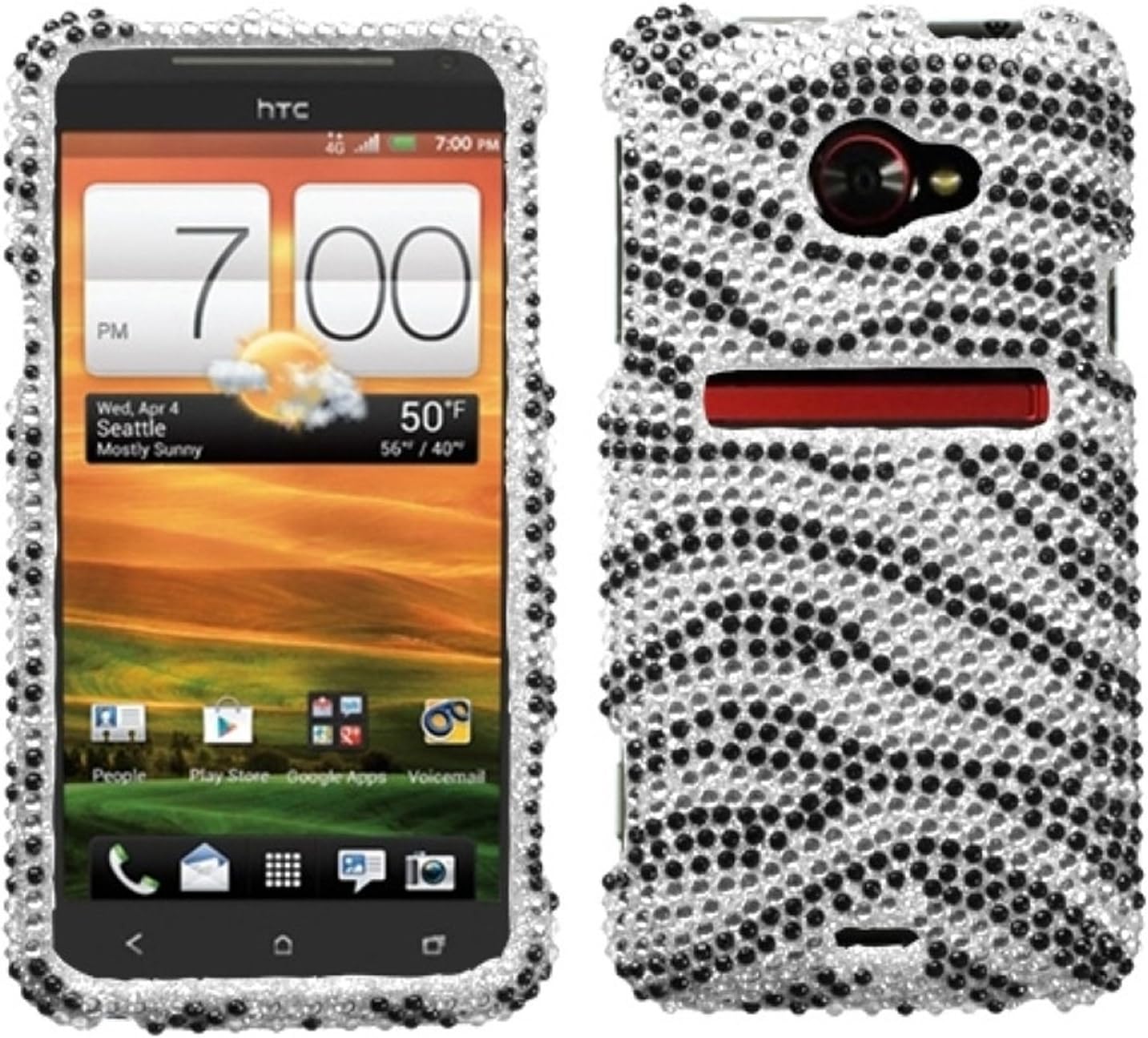 Asmyna HTCEVO4GLTEHPCDM010NP Dazzling Luxurious Bling Case for HTC EVO 4G LTE - 1 Pack - Retail Packaging - Black Zebra