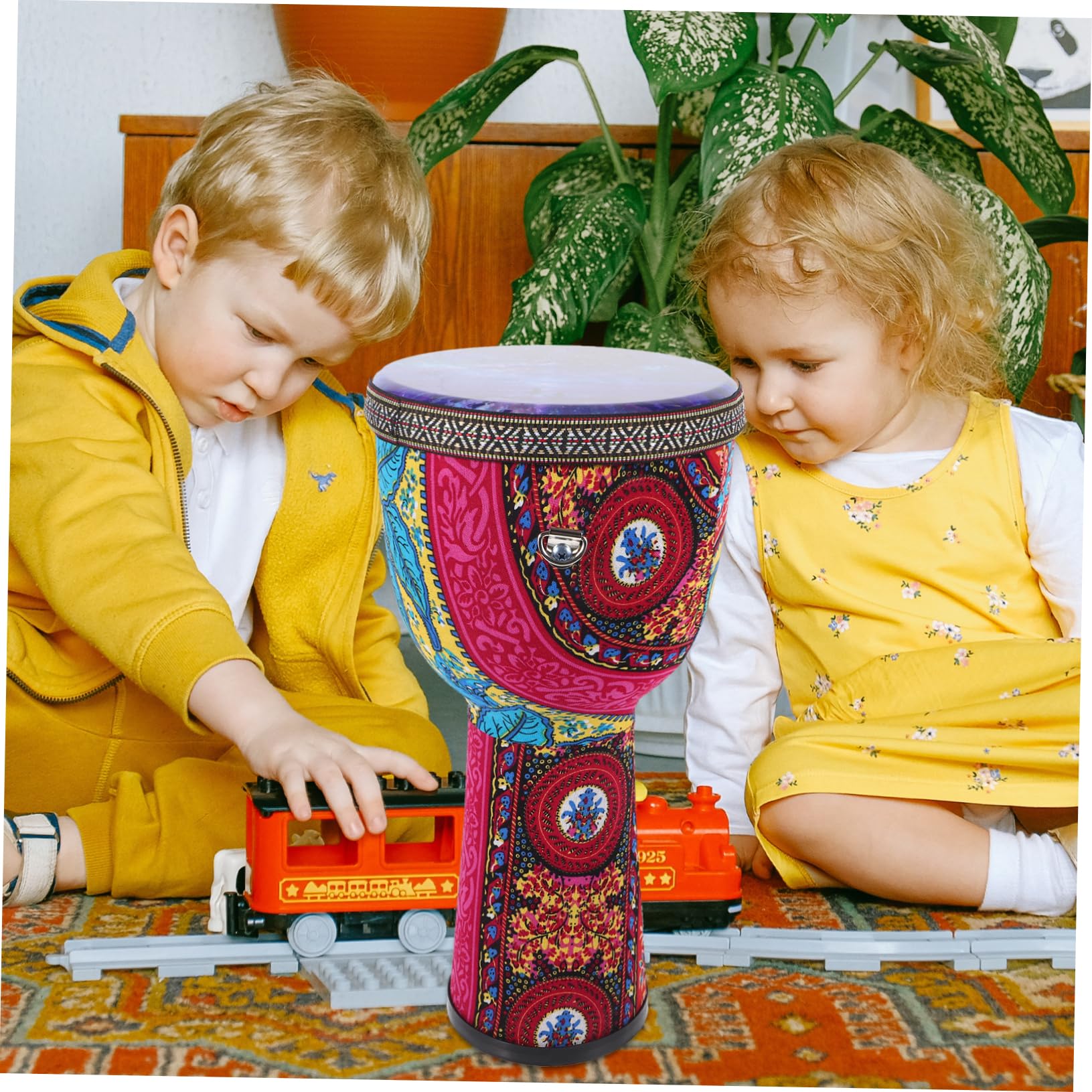 Djembé de Mano 8 Pulgadas para Niños y Principiantes | Pvc Ligero, Diseño Delicado y Acabado Fino, Portátil para Uso Diario Complemento de Baile