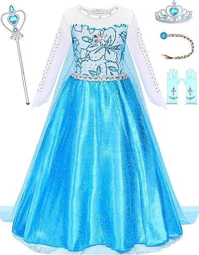 Miniatura 1 de Avady Princess Dress for Girls Long Sleeve Elsa Costume Kids Halloween Costumes Cosplay Outfit
