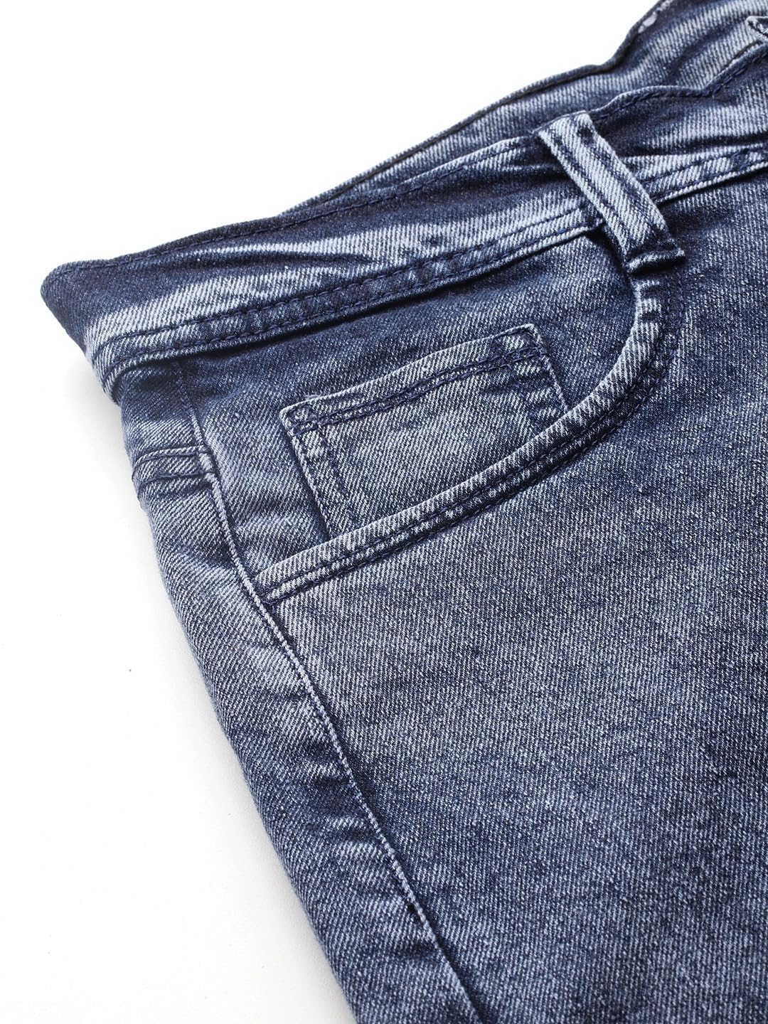 Aarika Ragazze Blu Colore Solido Denim Jeans