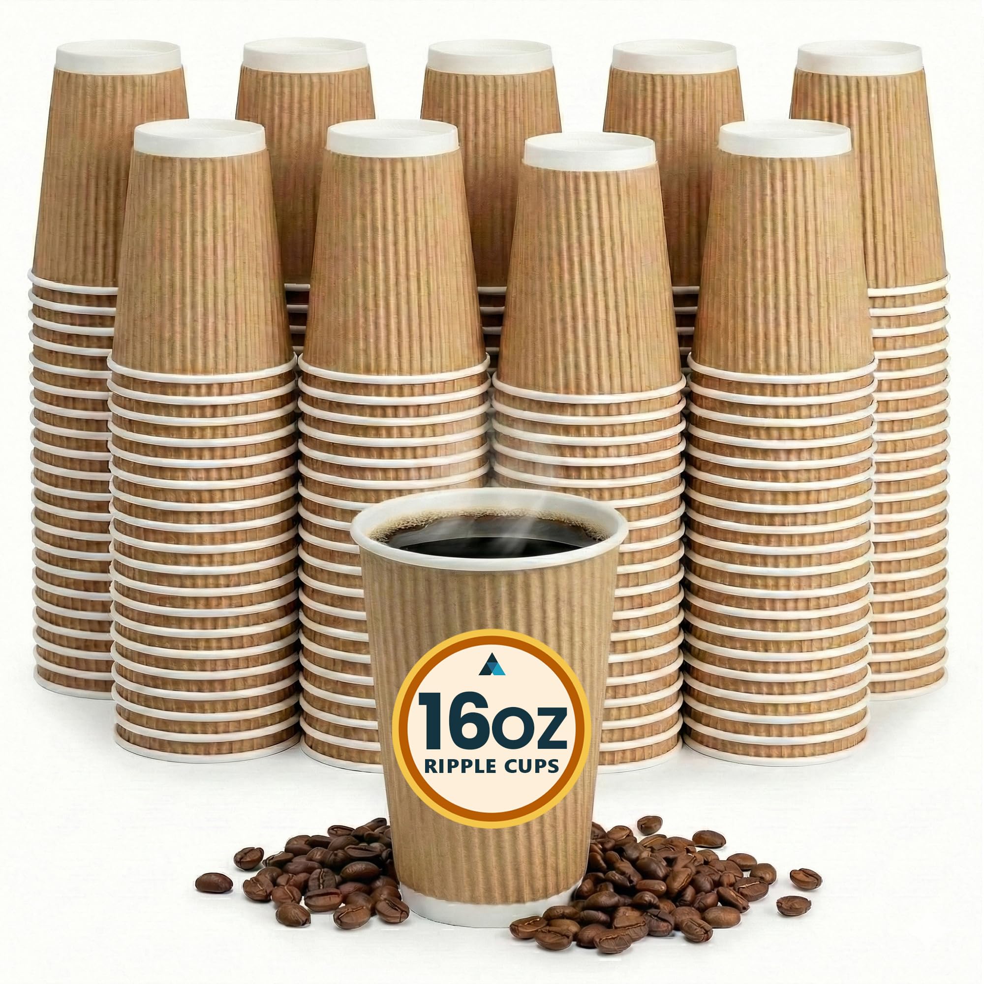 Tasses café papier kraft épais lot de 100 gobelets triple paroi haute résistance 473ml