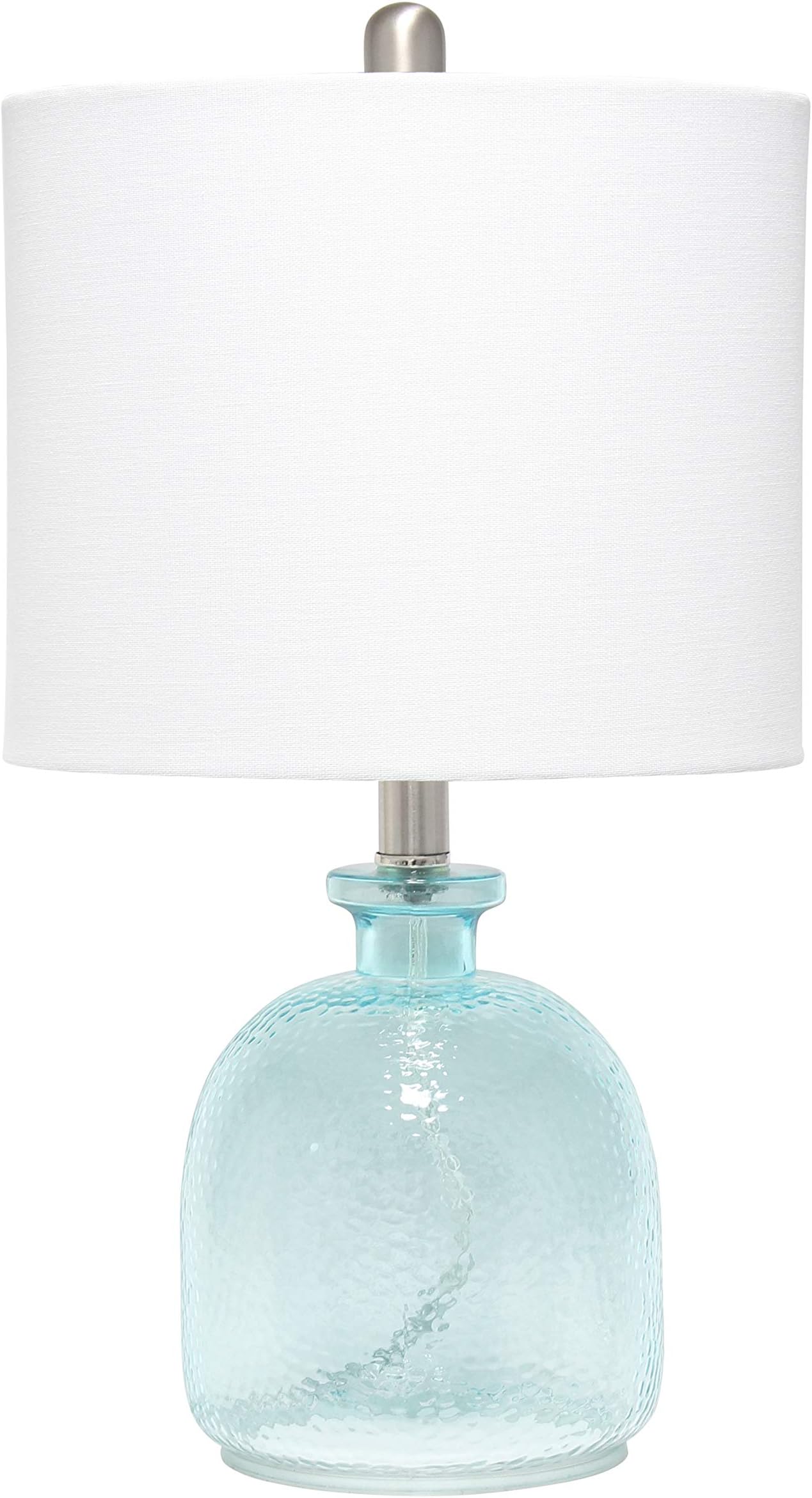 Elegant Designs LT3335-CBL Textured Glass Table Lamp, Clear Blue (Pack of 1)