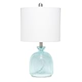 LT3335-CBL Textured Glass Table Lamp, Clear Blue (Pack of 1)