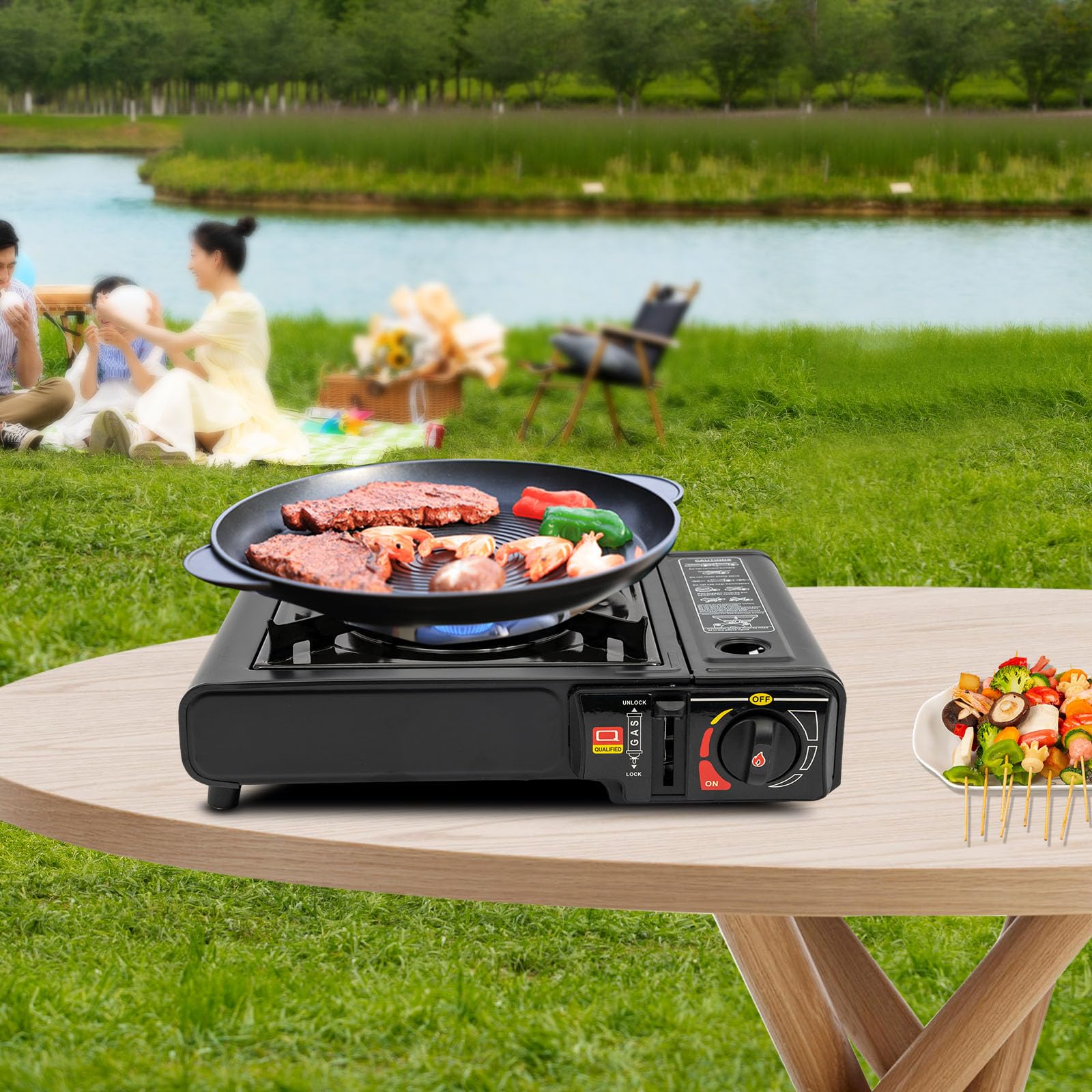 Barbecue esterno, griglia da tavolo, griglia elettrica per interni ed esterni su balconi, grill teppanyaki, adatto per sala da pranzo a casa e riunioni all'aperto