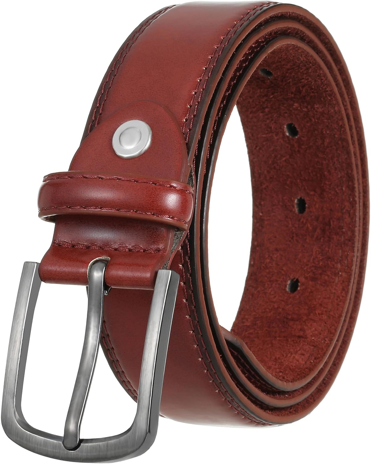 Men's Casual Leather Jeans Belts, Leather Dress belt for men, 1 3/8" Classic and Fashion Design for Work and Business