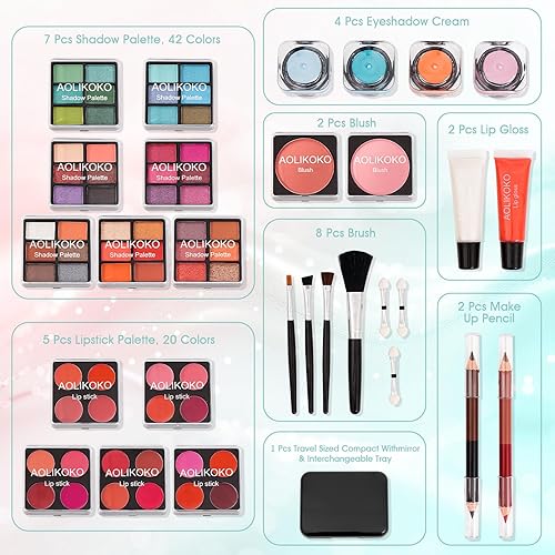 Miniatura 5 de Kit de maquillaje para adolescentes y mujeres, kit completo de maquillaje todo en uno con el pequeño estuche de tren cosmético, kit de maquillaje