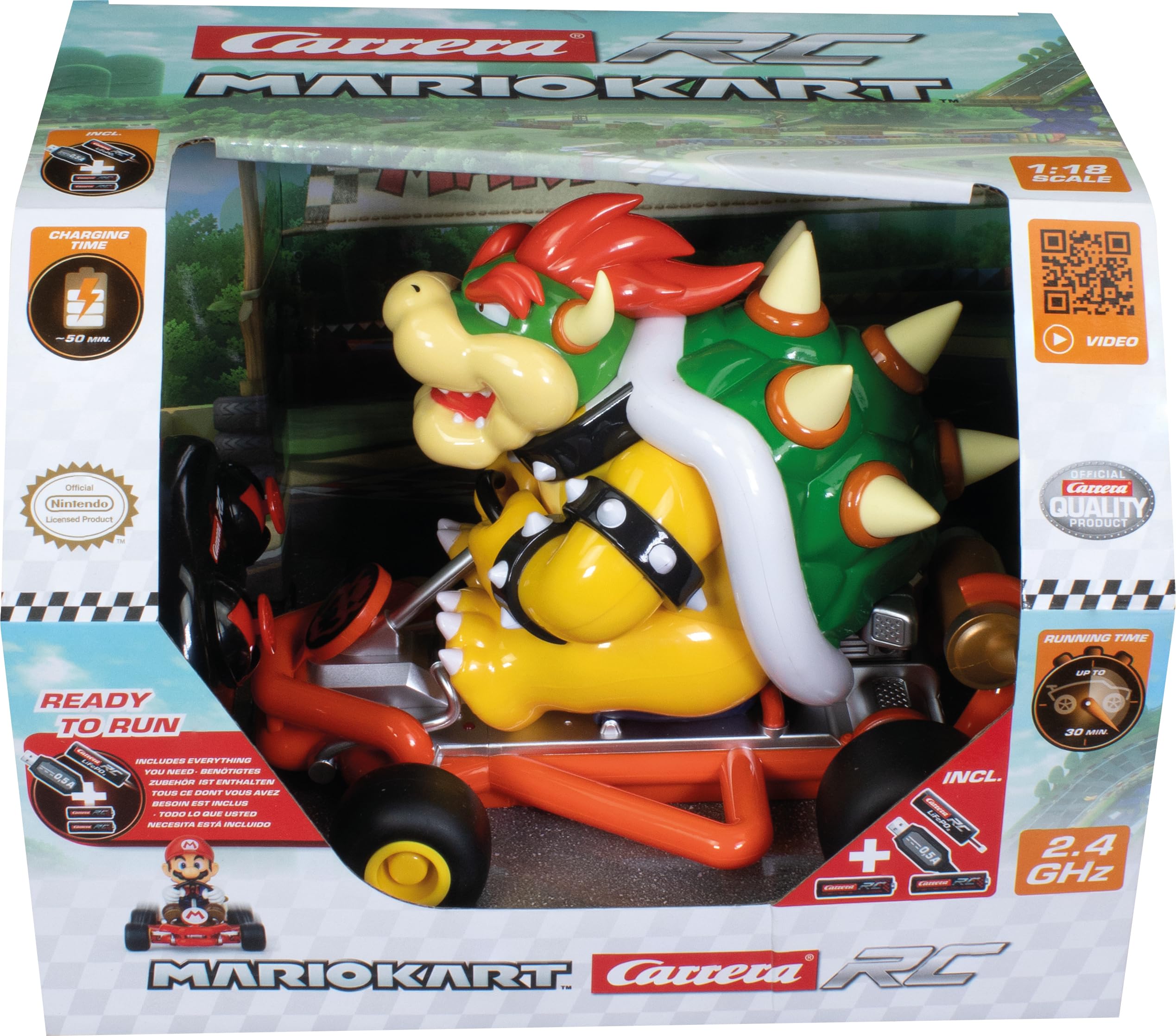 Carrera RC Nintendo Mario Kart Pipe Kart, Bowser