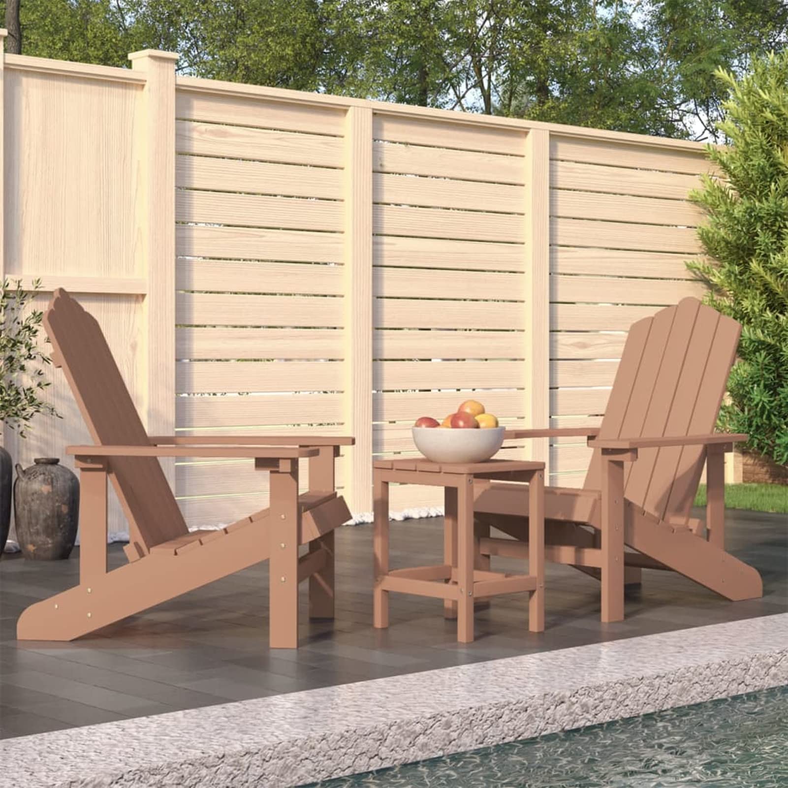 Chaises de jardin extérieur Adirondack marron pour terrasse relax