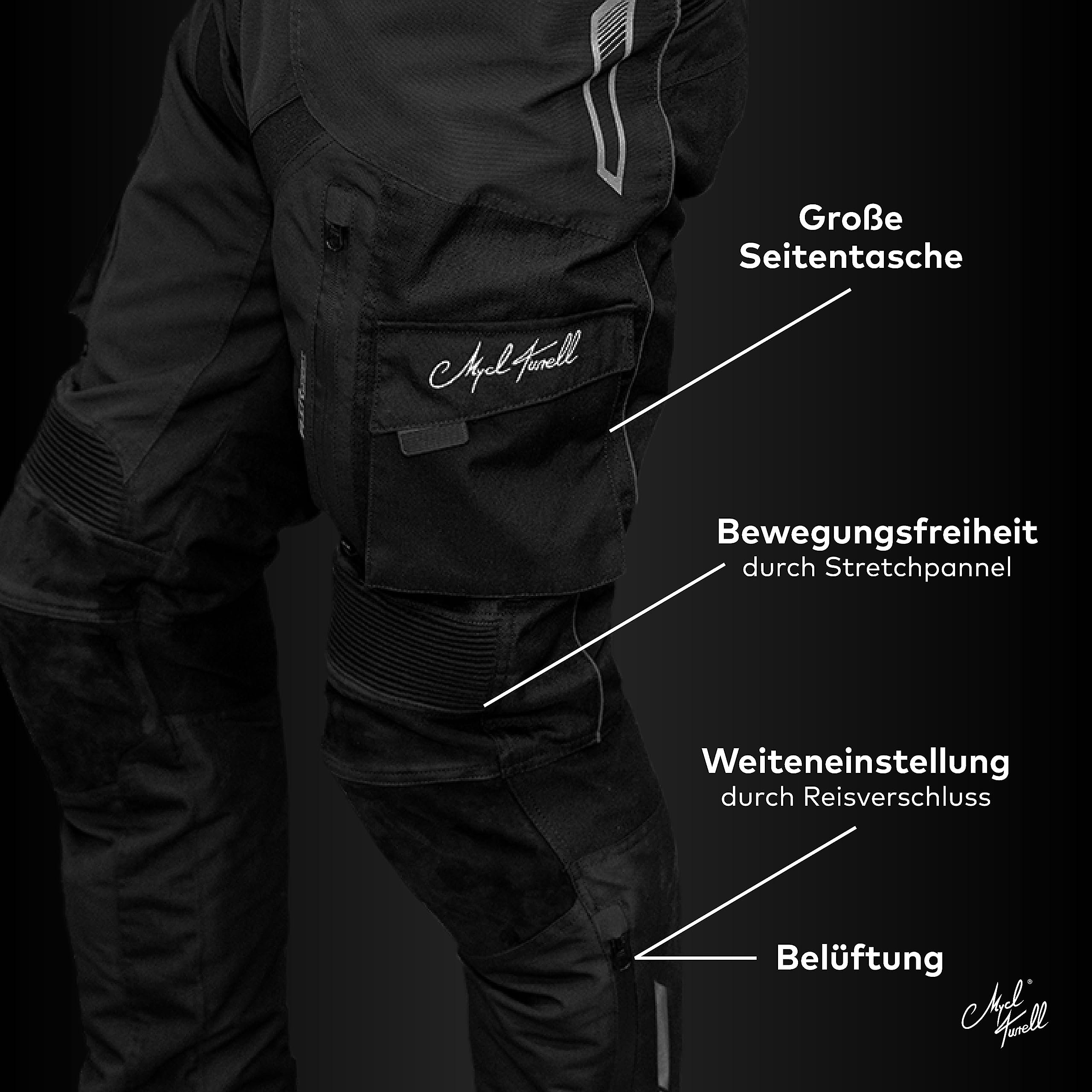 TransAlpin HighPro 2in1 (1. Edition Sale) - Motorradhose Herren mit Protektoren (herausnehmbar) - CE - Reissa Membran - All Season Motorrad Hose Herren - Stylish & Sicher