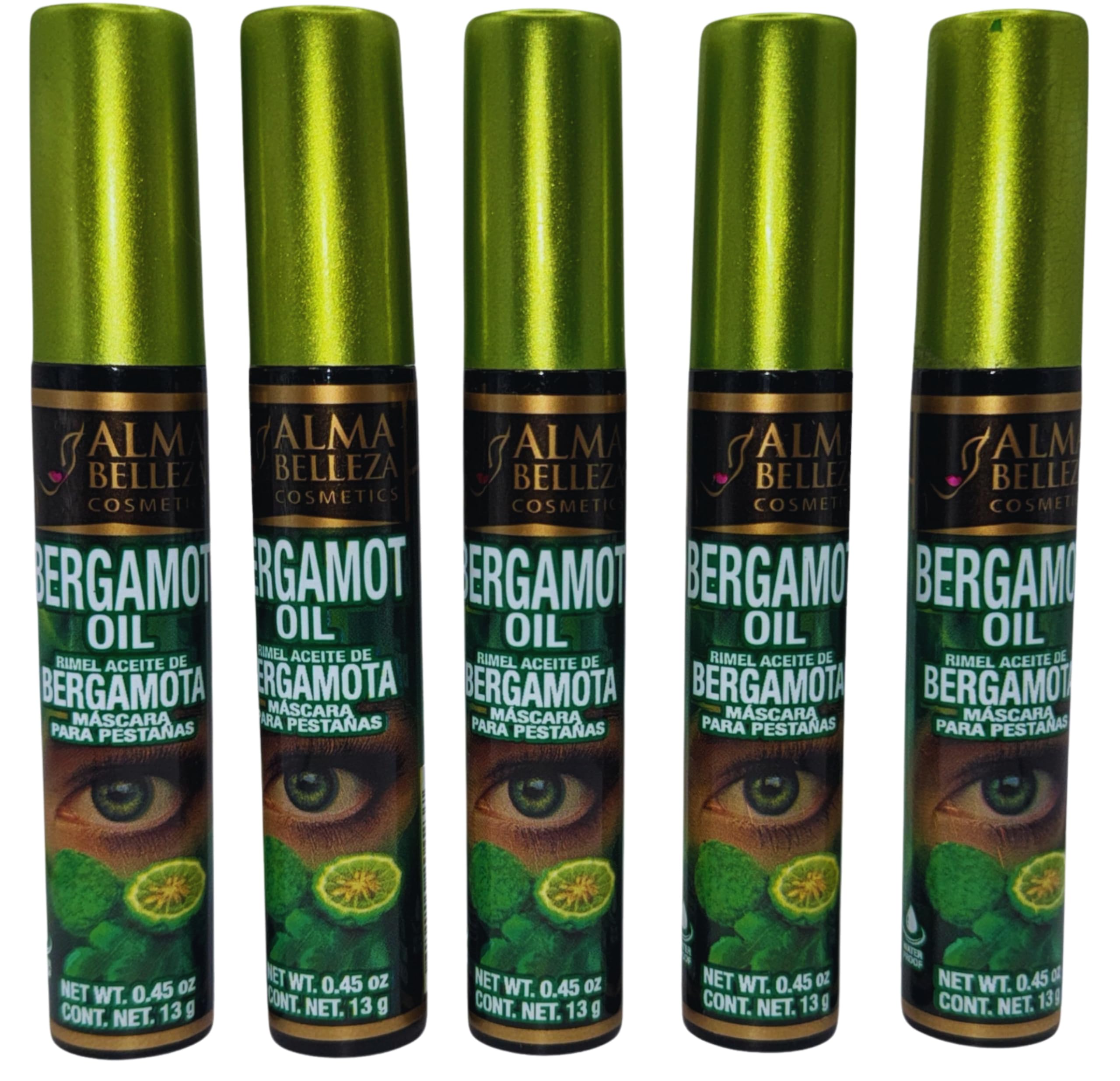 Aceite de Bergamota Rímel 13g (Bergamot Oil Mascara) - Nourishing and Premium Quality (5 Pack) Pestanas fuertes & bellas!