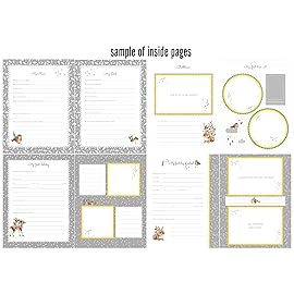 Holoary First 5 Years Baby Memory Book - 76 Colourful Illustrated Keepsake Journal Pages Record Book Album for Newborn Baby Boy or Girl, Woodland Animals Design(Elephant)