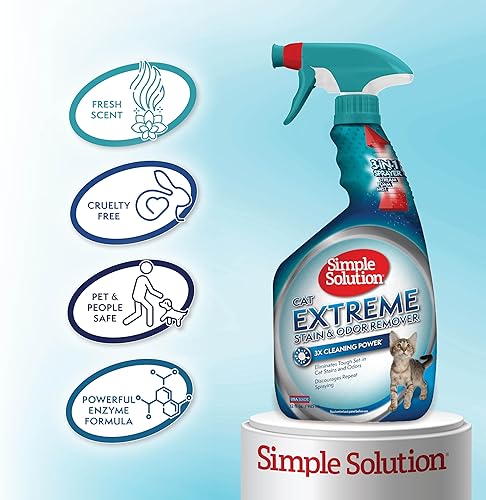 Miniatura 4 de Simple Solution Extreme - Spray eliminador de manchas y olores de mascotas para perros y gatos, limpiador enzimático con 3 veces poder de limpieza