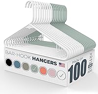 Vista 74 de Perchas de plástico fuertes hechas en Estados Unidos a granel, 20, 30, 50, 100 unidades, disponibles, para ropa de lavandería, perchas de plástico