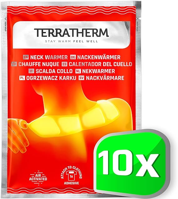 Heat pad for Neck and Shoulders - 8 Hours of Soothing deep Heat - Adhesive Heat Plaster, Neck and Shoulder Warmer - air-Activated - 10 Pieces
