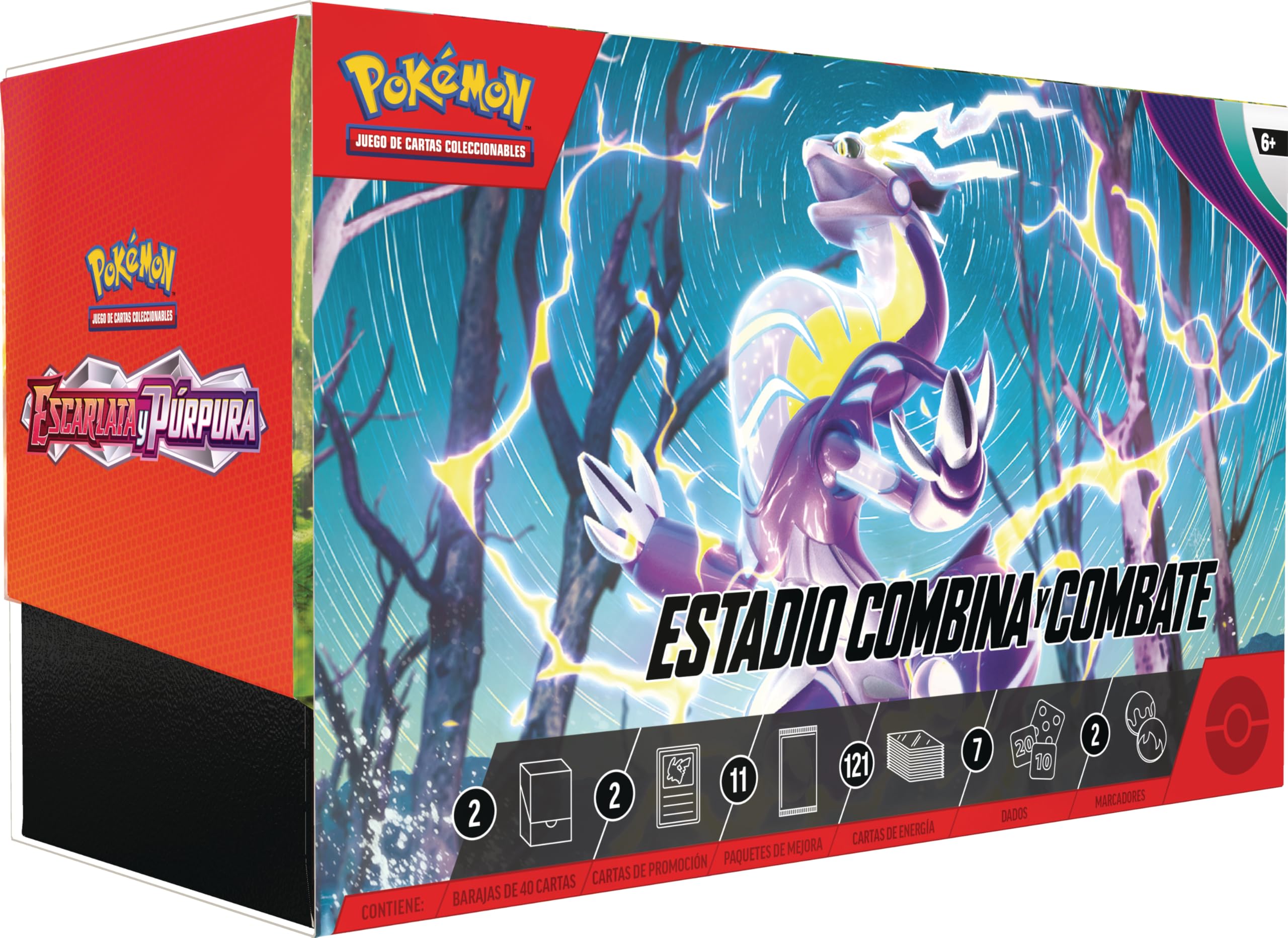 Pokémon: Estadio Combina y Combate de Escarlata y Púrpura (2 Barajas, 11 Paquetes de Mejora y más)