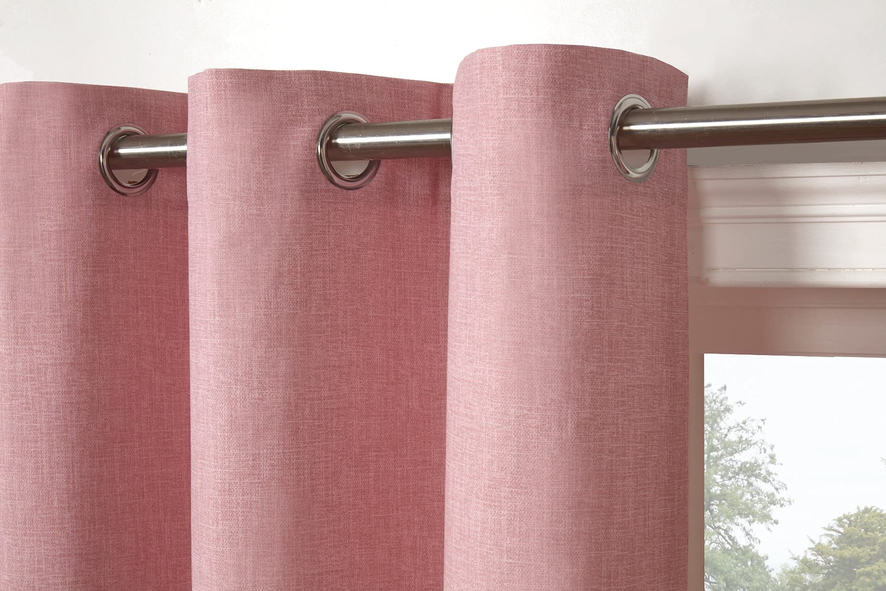 Sleepdown Rideaux doublés à œillets texturés pour Chambre à Coucher et Salon 168 x 228 cm Blush 2 Panneaux