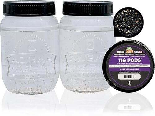 AlgaeBarn Tig Pods Live Copepods Tigriopus californicus Copepods Limpia tu tanque Mandarina y Comida para Pescado Finicky (6,000+ cápsulas)