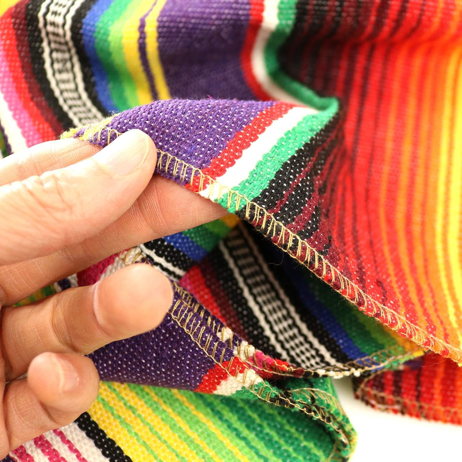 GiftExpress Mexican Poncho for Adults (Poncho Only), Mexican Traditional Serape Poncho for Cinco de Mayo, Mexican Fiesta Theme Party Costume, Adult Mexican Serape Costume, Halloween Costume - Image 4