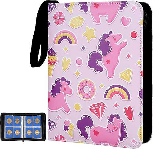 Vista 12 de Carpeta de tarjetas para tarjetas, 4 bolsillos, 400 bolsillos, carpeta de tarjetas intercambiables, libro de coleccionista, incluye 50 fundas