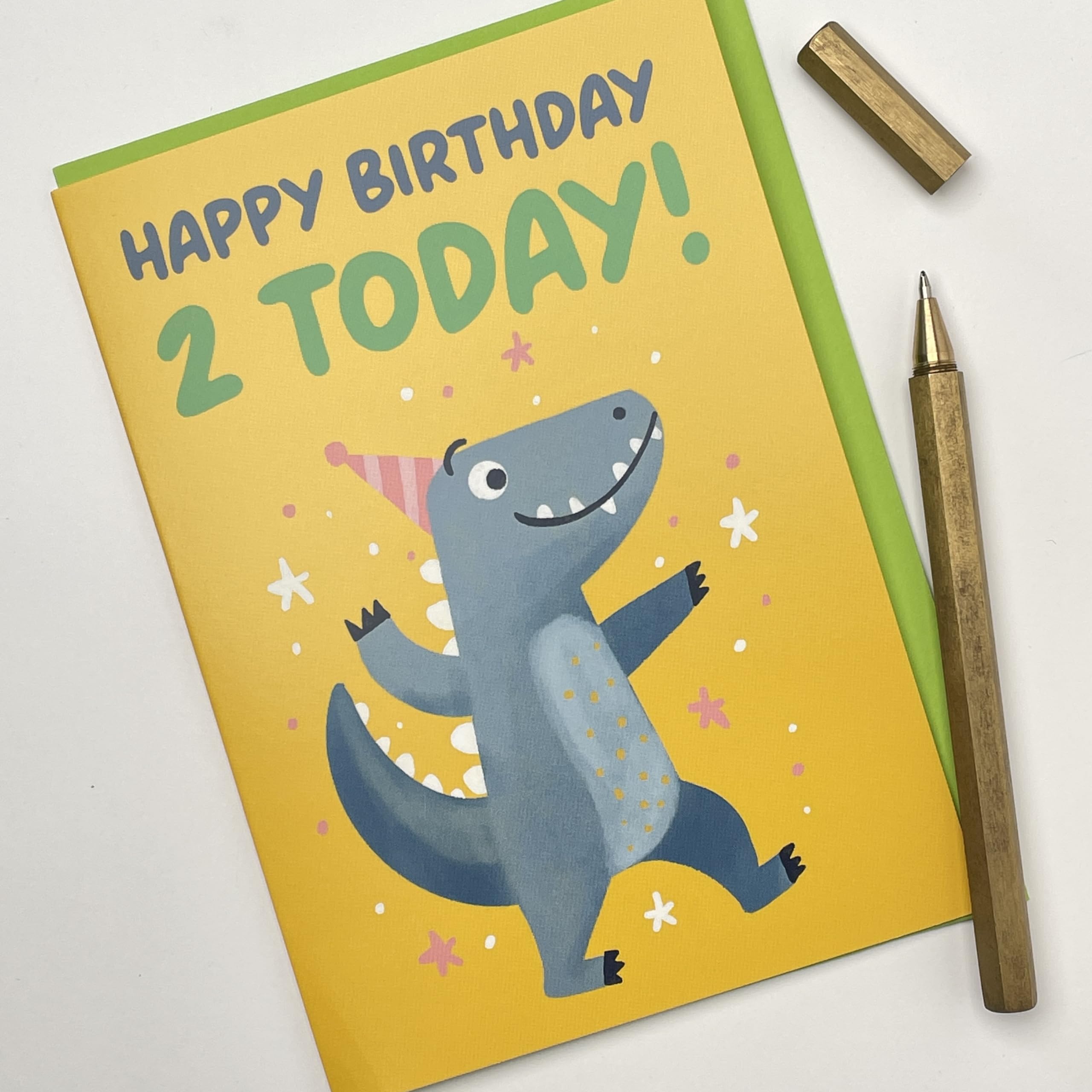 Geburtstagskarte Zum 4. Geburtstag – Dino-Motiv, Leer Innen, Für Jungen & Mädchen
