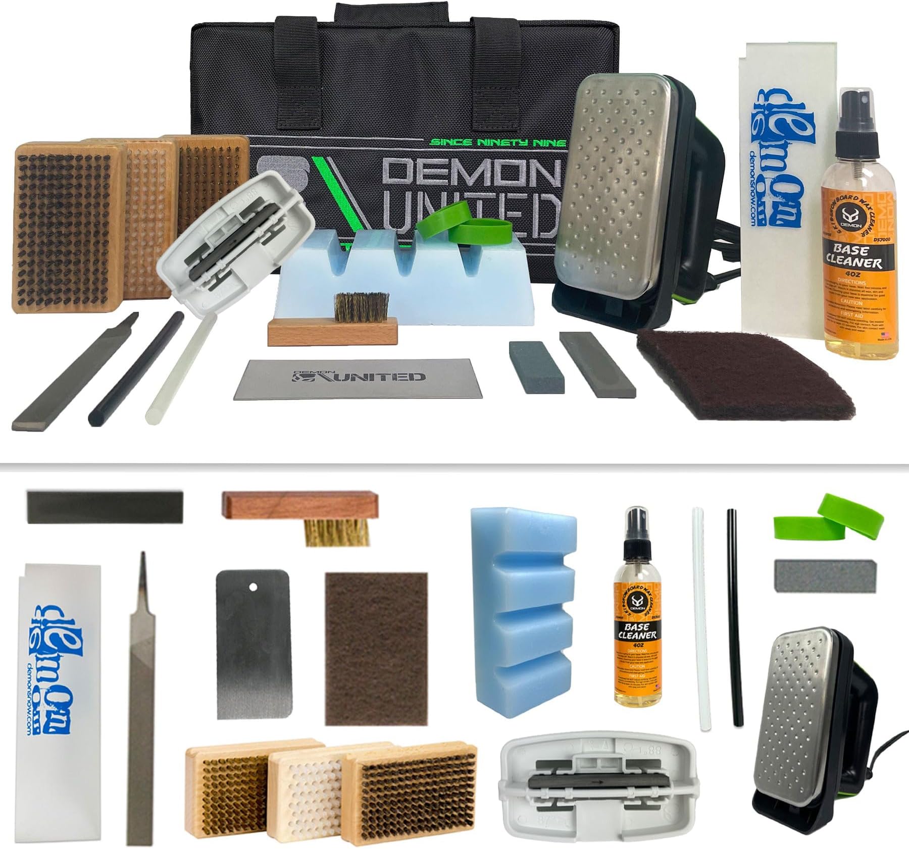 Demon Hyper Speed Ski & Snowboard Tune Kit with Iron, 1lb Wax Block & Base Cleaner