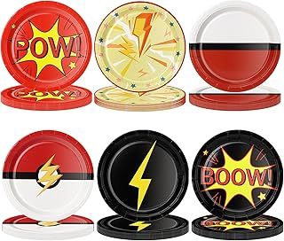 Cartoon Animation Party Plates,72Pcs 7inch Cartoon Theme Dessert Paper Plates,Boy Girl Birthday Supplies Games Themed Party Tableware