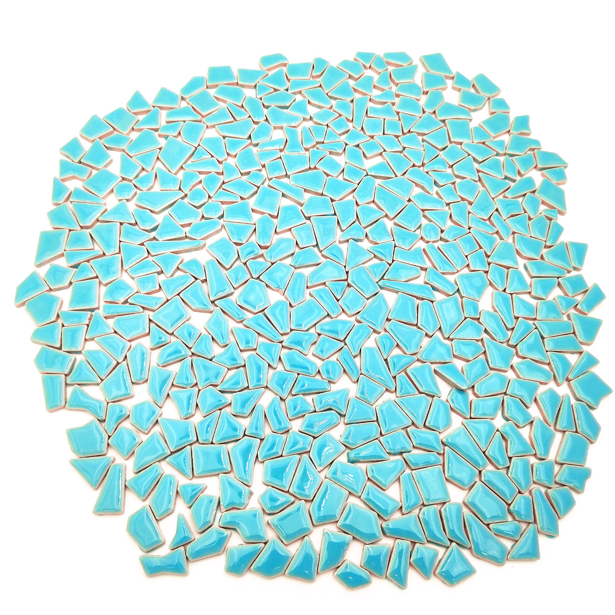 1.1LB Irregular Ceramics Mosaic Tiles, Mosaic Pieces Stones for DIY Mosaic Making Craft Hobby Arts Home Wall Decoration (Sky Blue)