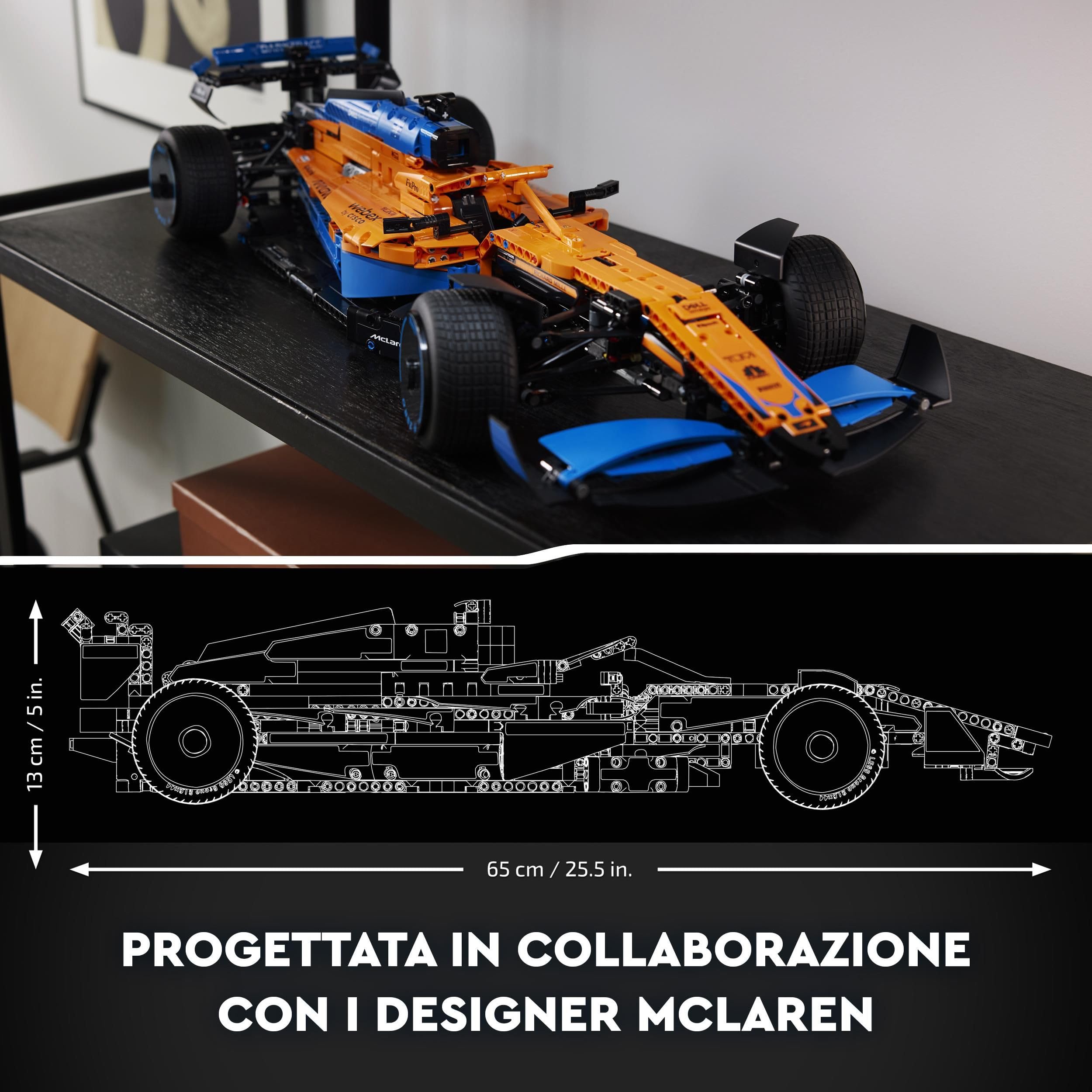 LEGO Technic Monoposto McLaren Formula 1, Replica dell'Auto Supercar per Adulti da 1.434 Pezzi, Idea Regalo per Lui, Lei, Uomo e Donna, Modellino da Costruire di Macchina da Corsa da Collezione 42141