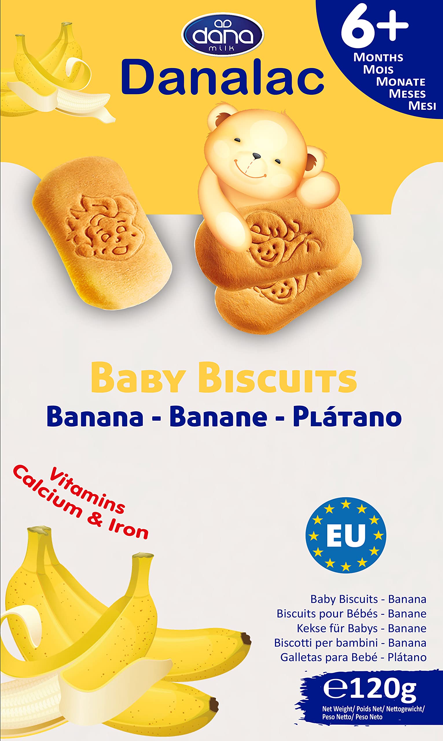 Danalac Baby Biscuits Banana 120g Pack Of Finger Food