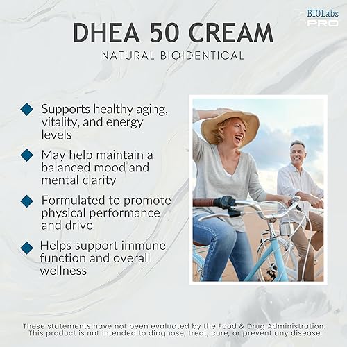 Miniatura 3 de DHEA Cream 50mg para mujeres y hombres, formulación cosmética natural de DHEA de máxima fuerza para equilibrio de hidratación de la piel, puro, sin