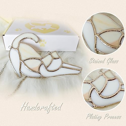 Miniatura 5 de Decoración de Halloween con diseño de calabaza y gato, adorno para ventanas para amantes de los gatos, regalos temáticos de gatos, atrapasoles