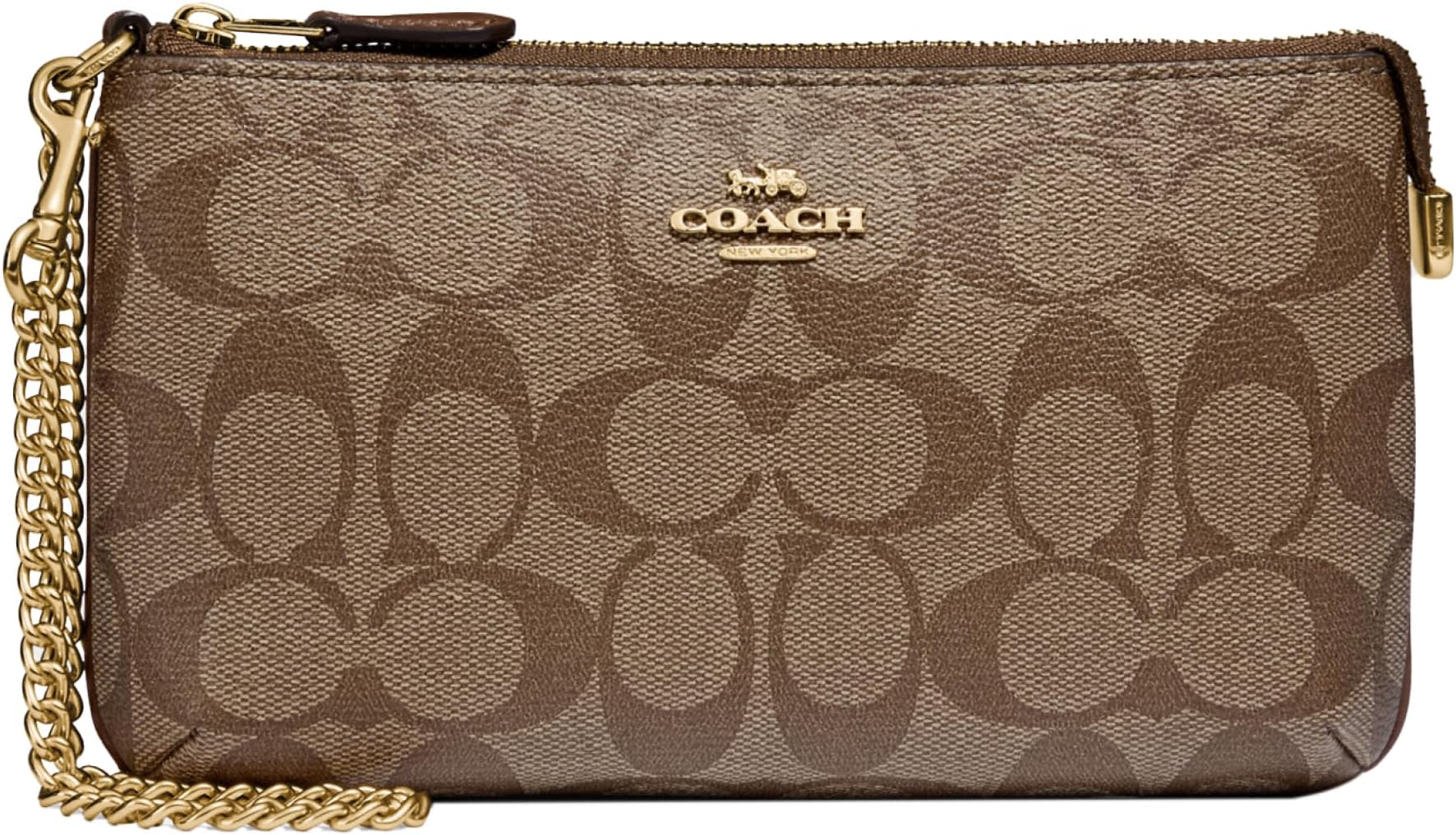 Coach Women's Signature Large Wristlet W Chain