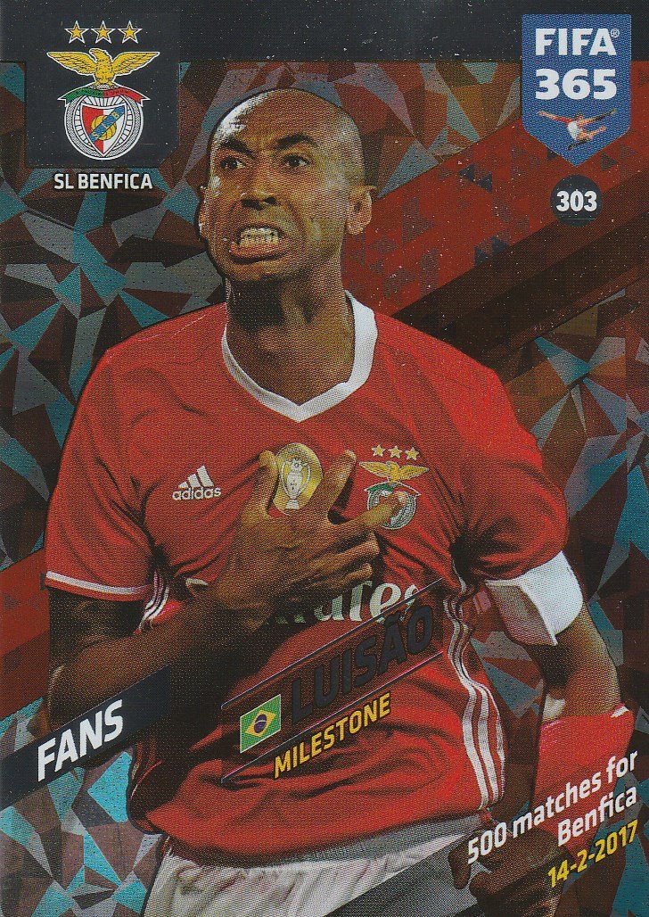 PaniniAdrenalyn 2018 FIFA 365 303. Luisão (SL Benfica) - Milestone
