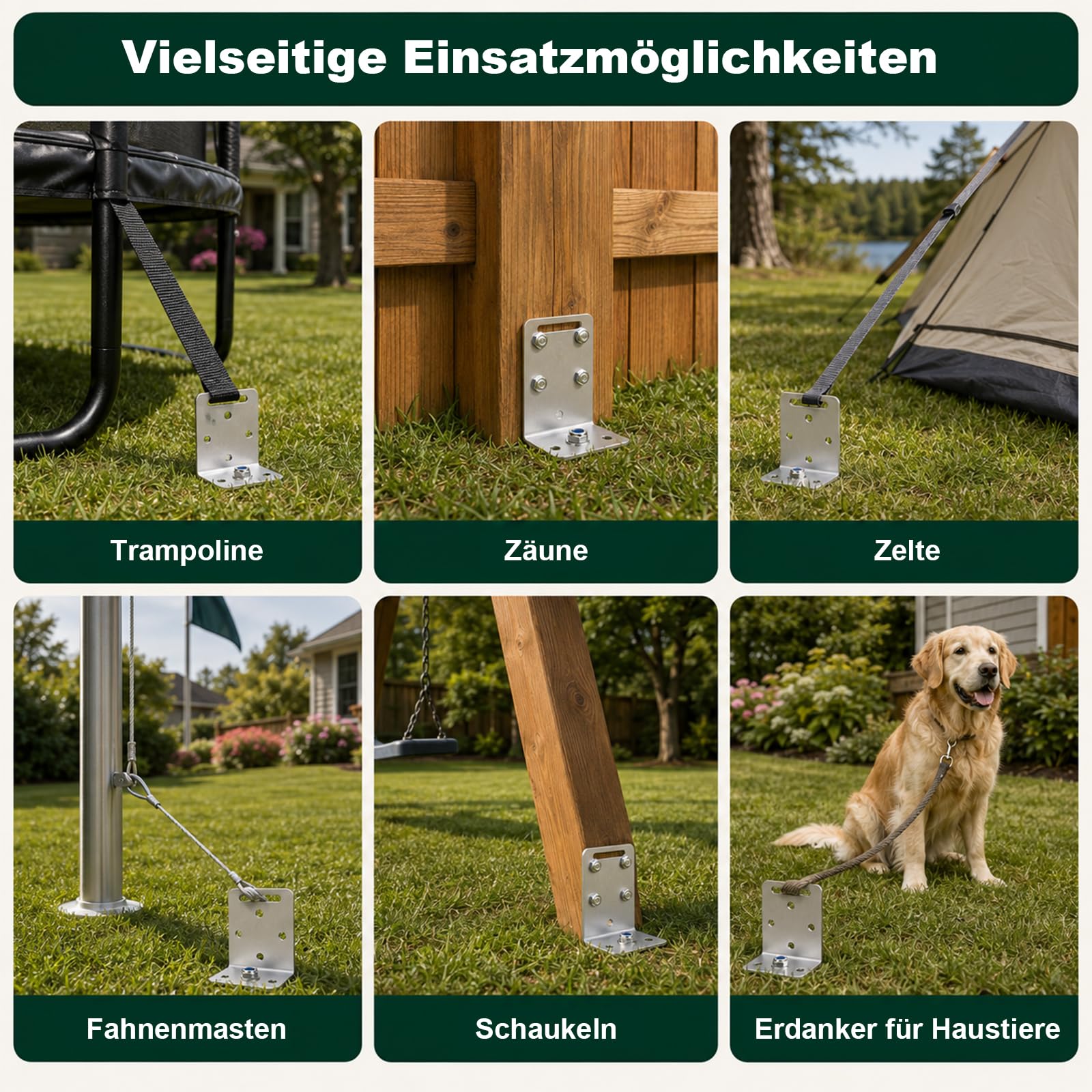 Bodenanker zum eindrehen | Erdanker mit Bohrmaschine in den Boden Schrauben, hält starken Winden Stand, Bodenanker zum eindrehen