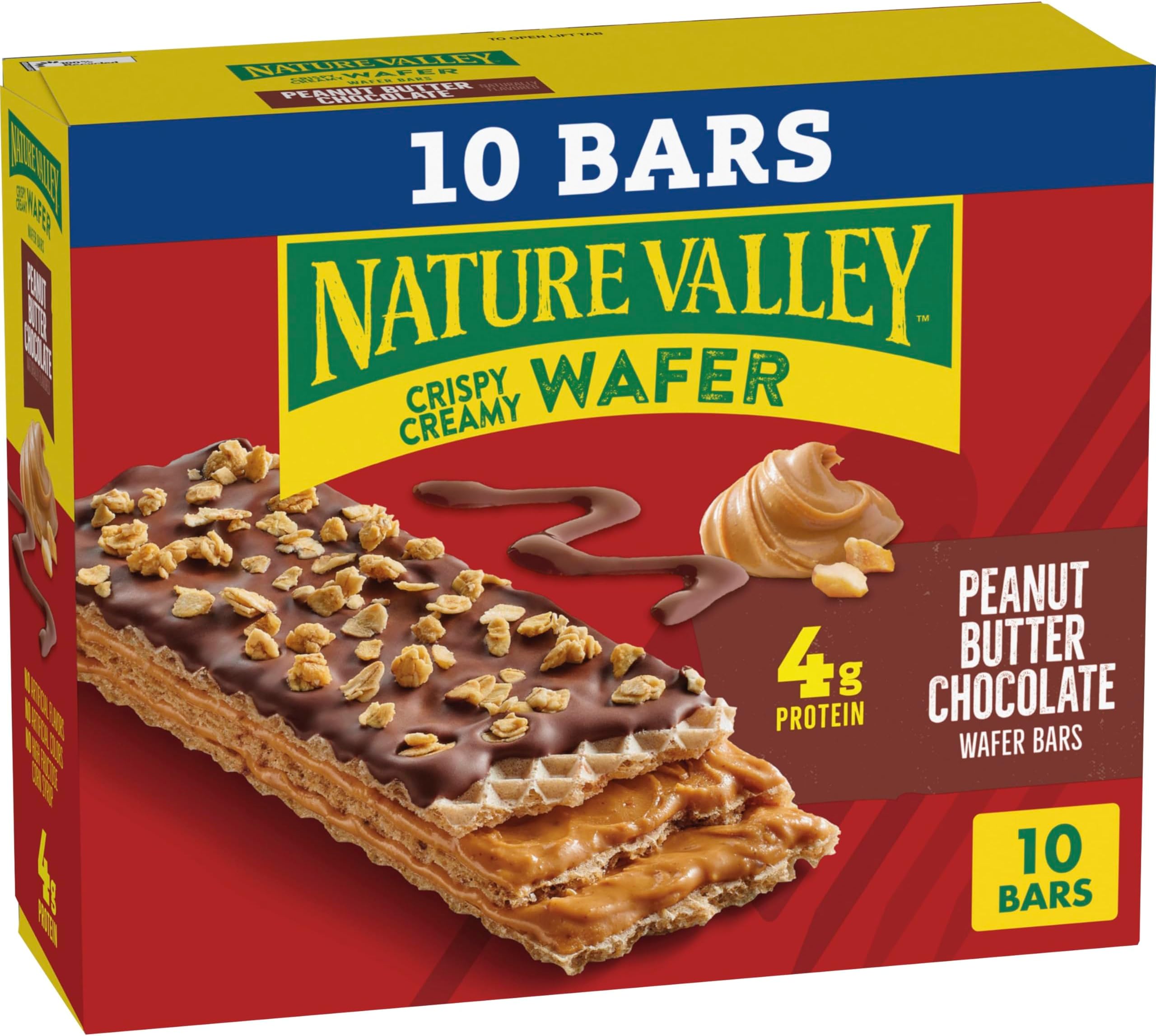 Crispy Creamy Wafer Bars, Peanut Butter Chocolate, 4g Protein, 10 Bars, 13 oz