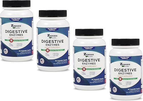 Miniatura 10 de Enzimas digestivas - con amilasa, bromelina, proteasa, lipasa y otras 14 enzimas - 180 cápsulas