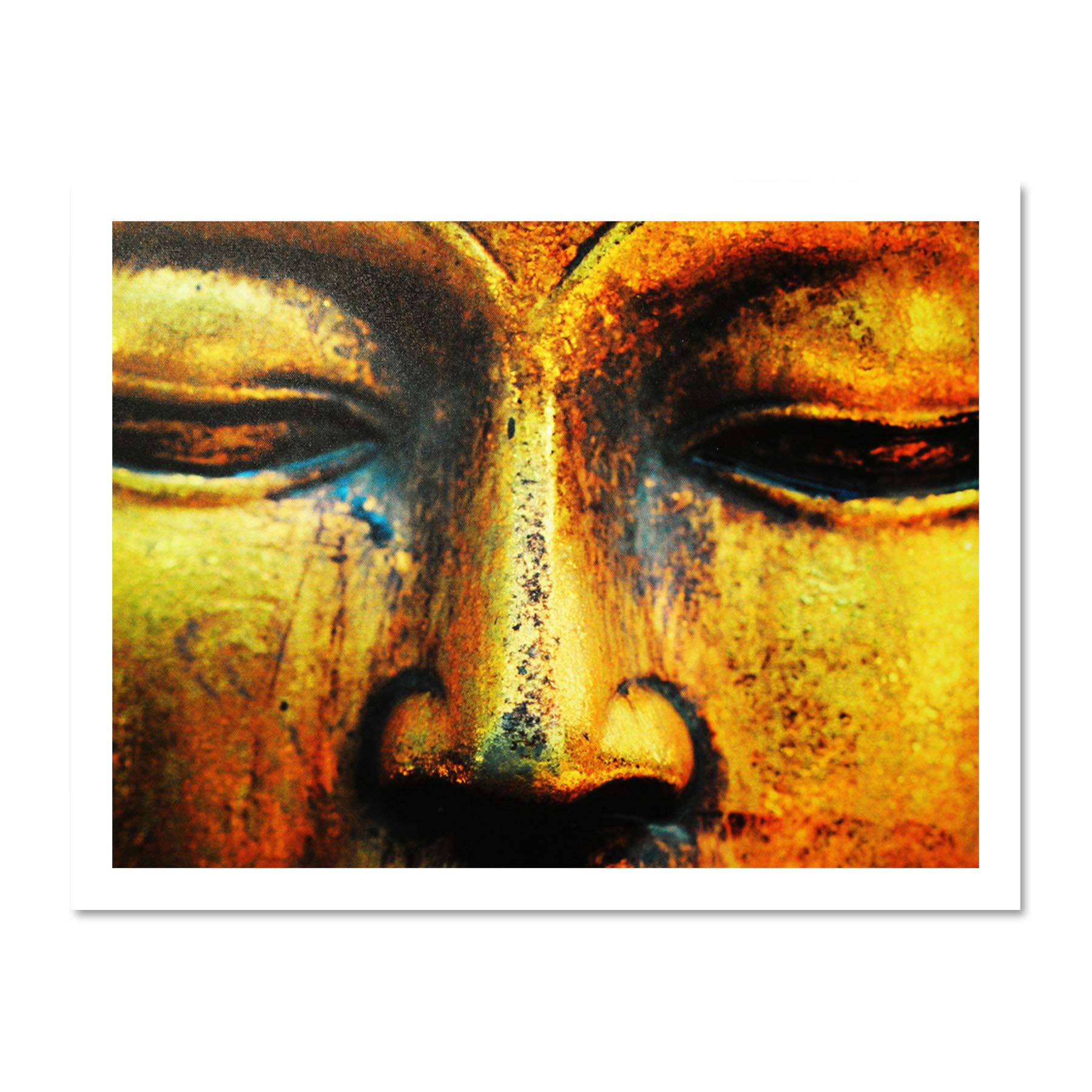 Buddha Statue Head Face Large Framed Art Print Poster Wall Decor 18x24 inch